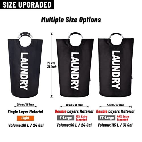 Caroeas 90L Waterproof Laundry Basket for Laundry Storage, Collapsible Design Easy to Store, Durable for Heavy Clothes