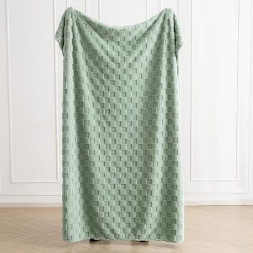 Sage Green Fluffy XL Throw Blanket for Bedroom and Couch, Soft Fleece 300GSM, OEKO-TEX Certified 50x70  aesthetic room d