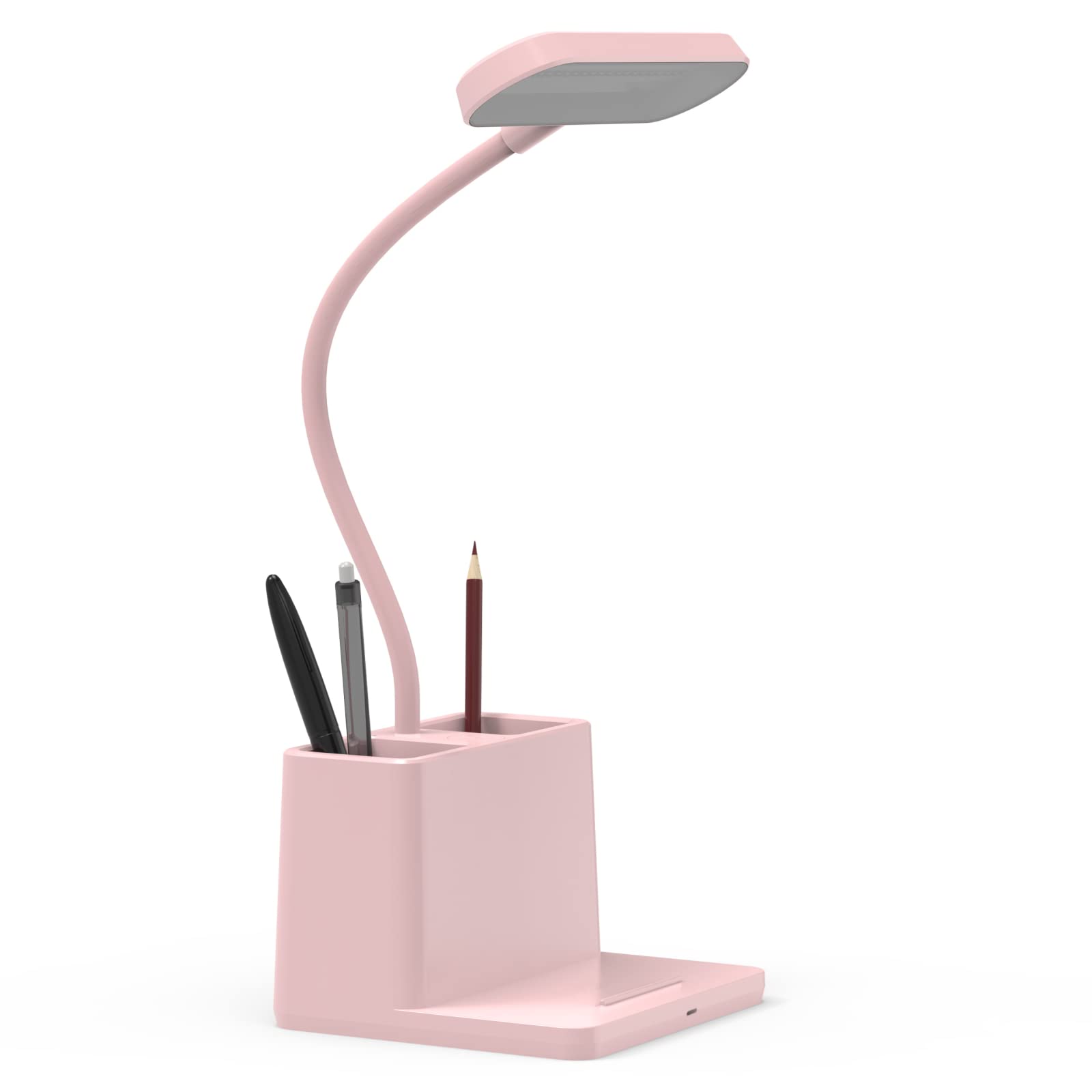 AXX Cute Pink Desk Lamp for Kids and Women, Adjustable LED Touch Control, Rechargeable, Home Office and College Dorm Ess