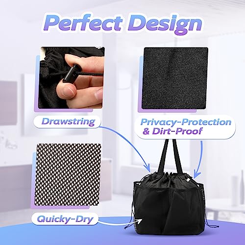 Mesh Shower Caddy Portable for College Students, Large Capacity with 8 Pockets Shower Bag for Travel,Camping,Swimming,Gy