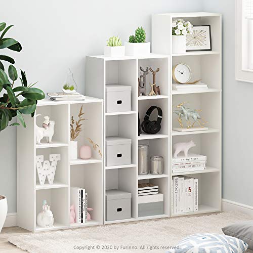 Furinno Luder White Bookcase for Living Room Storage Solutions